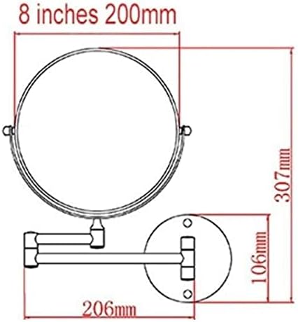 FUDGIO 8-inch 5x Magnifying Makeup Mirror