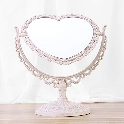 Lurrose Heart Shaped Vanity Mirror with 2X Magnification