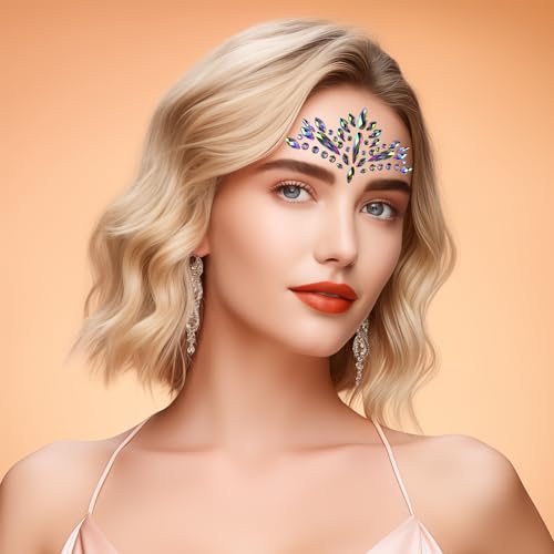 Allruyee 6-Pack Waterproof Face Gems for Parties and Carnivals