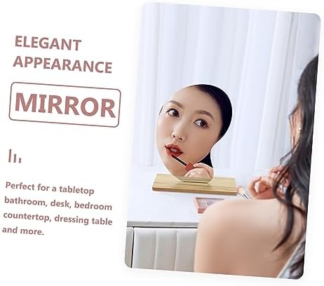 GLEAVI Small Vanity Mirror with LED Frameless Desktop Stand