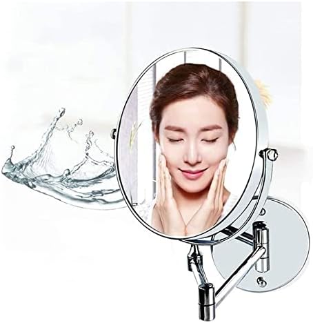Wall-Mounted 8-Inch Double-Sided 5X Magnifying Vanity Mirror