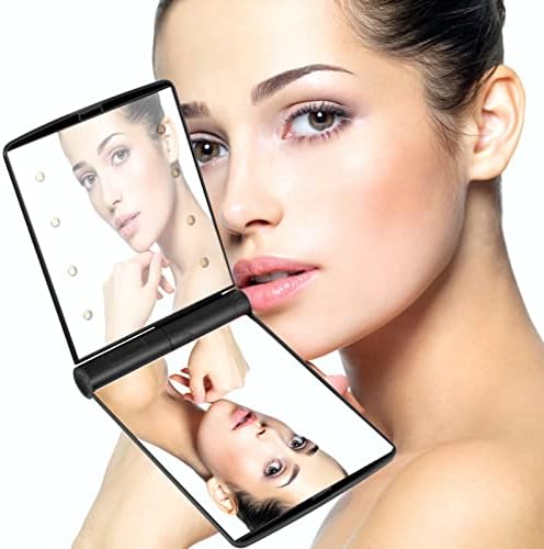 PartyKindom Foldable LED Makeup Mirror for Women
