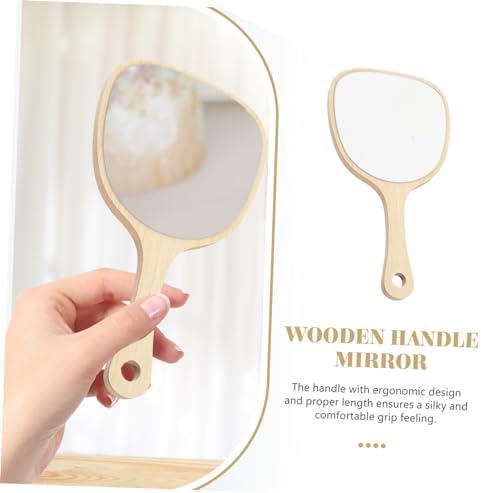 NOLITOY Wooden Makeup Mirror Portable for Travel and Salon Use