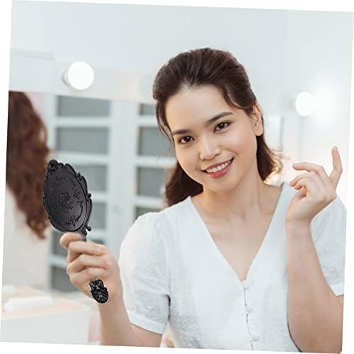 Vaguelly 2Pcs Handheld Retro Makeup Mirror