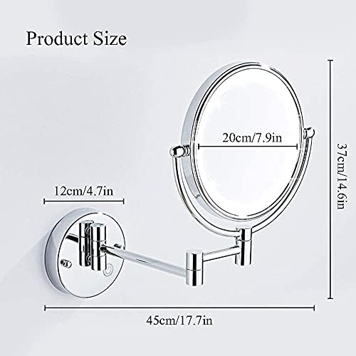 DEIHGE 8 Inch Double-Sided Magnifying Vanity Mirror with LED