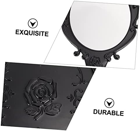 Vaguelly 2Pcs Handheld Retro Makeup Mirror