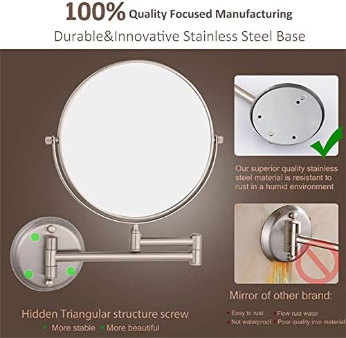 NOVOCE 8 Inch Double Sided Makeup Mirror with 3X Magnification