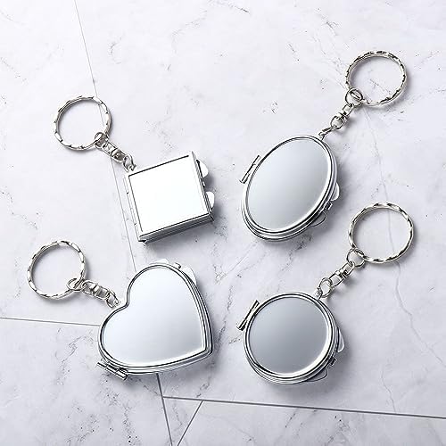 Compact Folding Mirror Key Chain for Travel