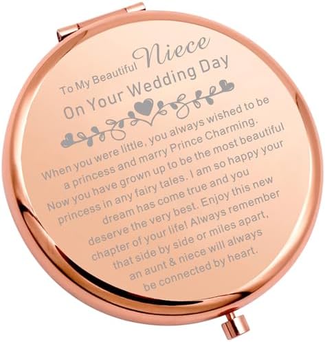 WSNANG Niece Wedding Gift Folding Mirror with Heart Message