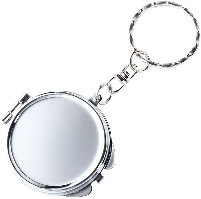 Compact Folding Mirror Key Chain for Travel