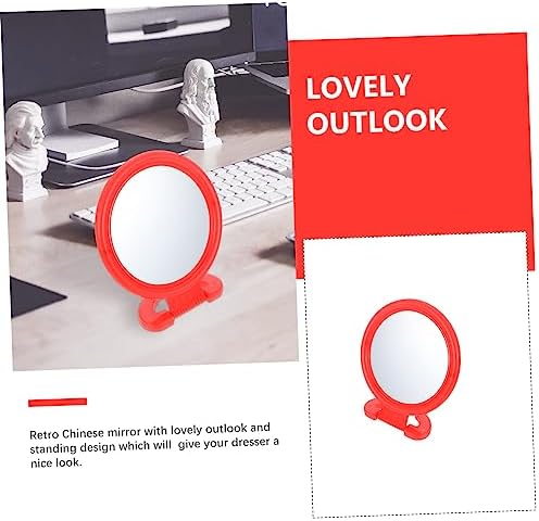 SAFIGLE Classic Red Makeup Mirror Wall or Table Mount