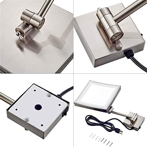 DEIHGE 8 Inch LED Brass Makeup Mirror with 360 Rotation