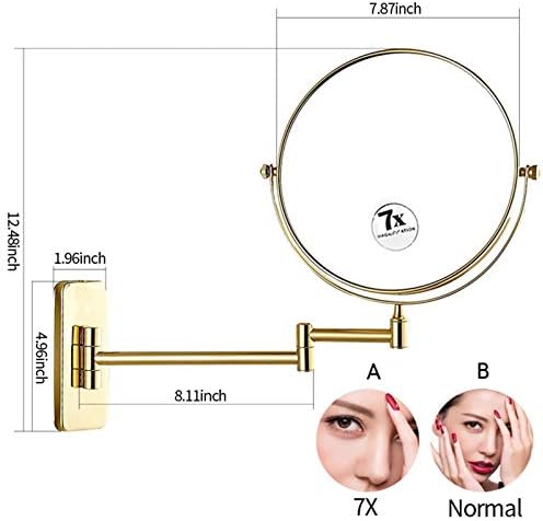 NOVOCE 8 inch Double Sided Makeup Mirror with 7X Magnification