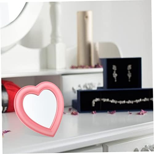 FRCOLOR Heart Shape Dresser Mirror Dual Use 1