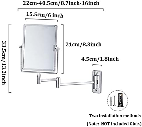 3X Magnifying Wall Vanity Mirror with Extendable Arm 1