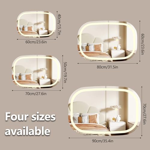 Oval Dimmable LED Vanity Mirror For Wall