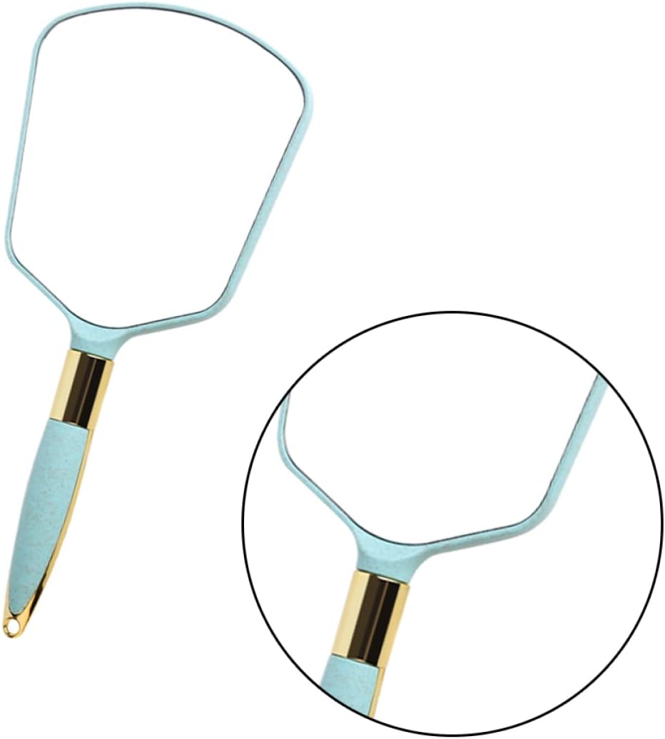 WRITWAA 1pc Portable Handheld Makeup Mirror with Wall Hanging Hole