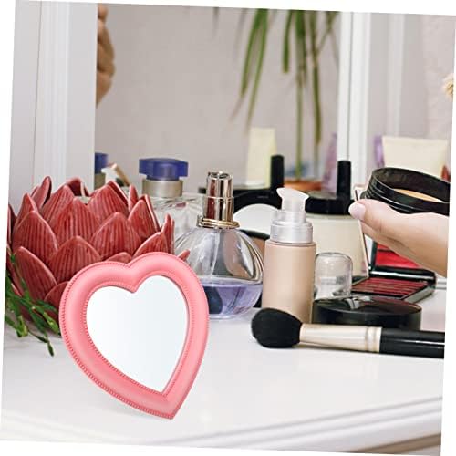 FRCOLOR Heart Shape Dresser Mirror Dual Use 1