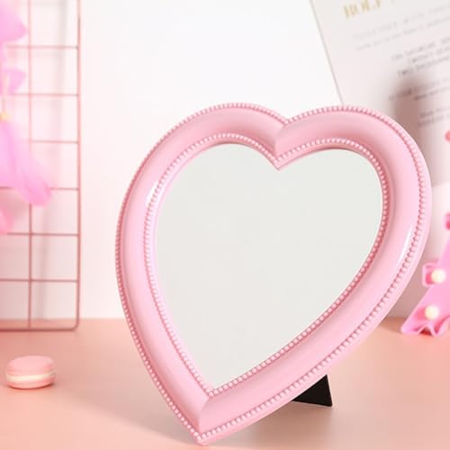 Heart Shaped Makeup Mirror Wall and Table Top Mount