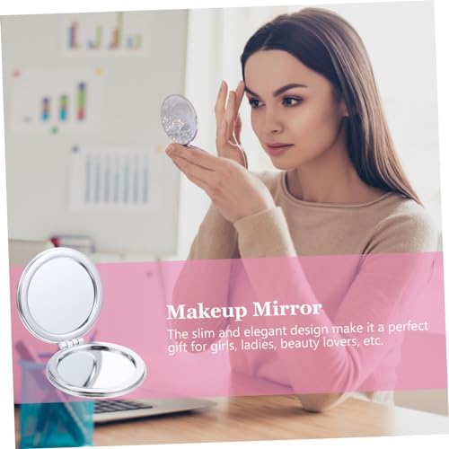 Portable Double-Sided Compact Mirror for Travel Makeup