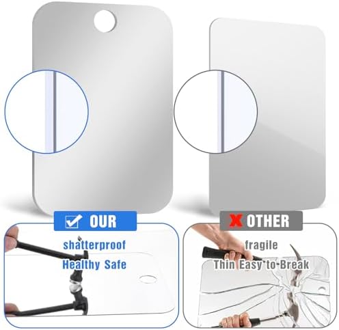 Tyqour 8x10 Inch Fogless Wall Hanging Shower Mirror
