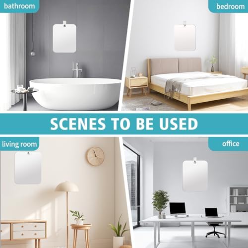 Fog-Free Shower Mirror with Shatterproof Acrylic and Hook