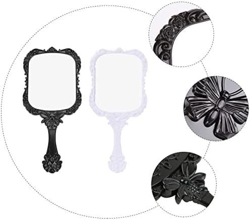 VINTORKY 2Pcs Handle Beauty Mirror Portable Travel