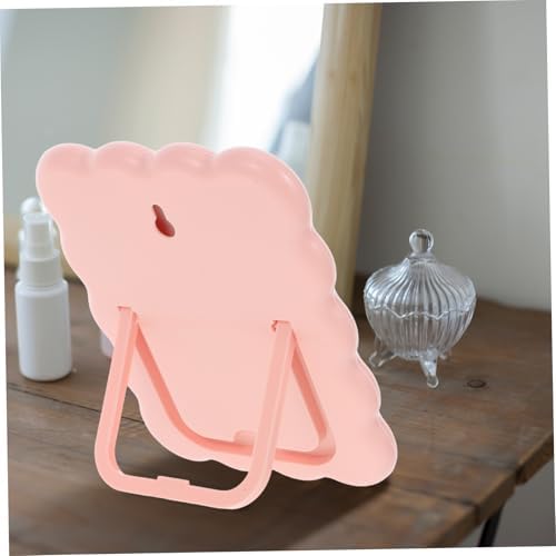 Wave Shaped Makeup Mirror with Stand for Travel and Home Use