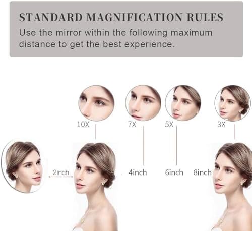 8 Inch Rechargeable LED Makeup Mirror with 3X Magnification