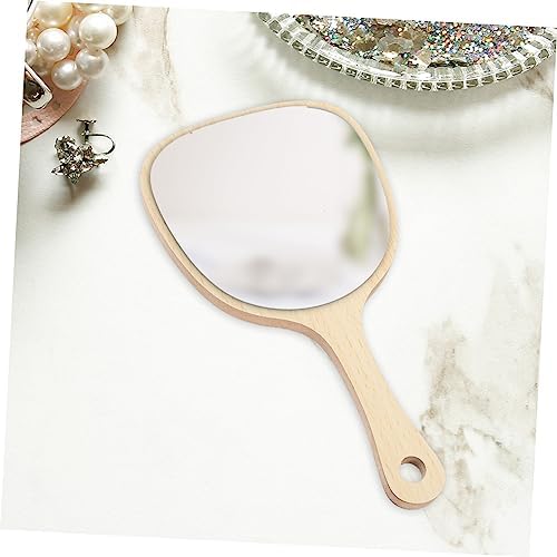 Portable Wooden Handle Mirror for Travel and Home Use 1