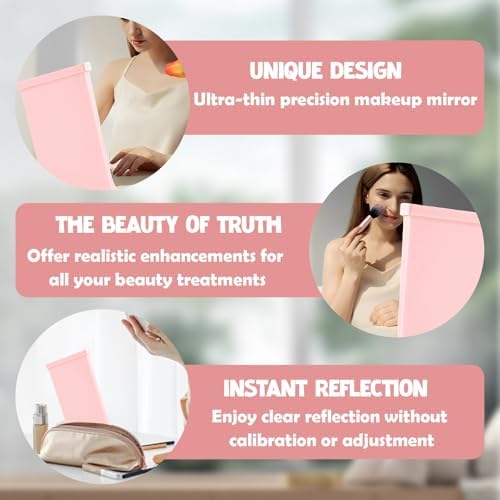 True Reflection Non Reversing Makeup Mirror Pink