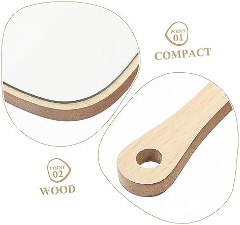 Portable Wooden Handle Mirror for Travel and Home Use 1