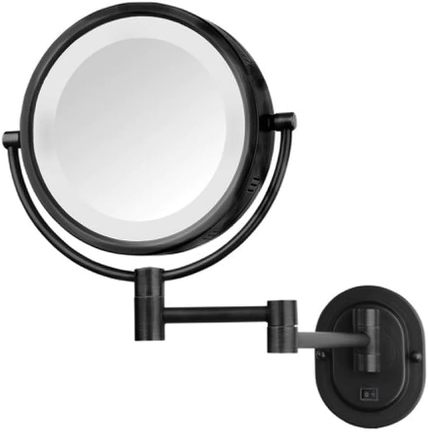 JERDON Lighted Makeup Mirror with 5X Magnification