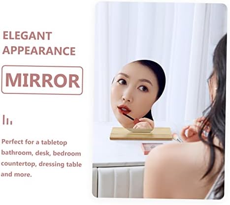 SOLUSTRE Irregular Wooden Stand Makeup Mirror