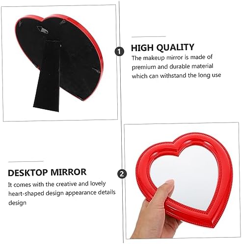 Heart Shaped Desktop Makeup Mirror with HD Clarity