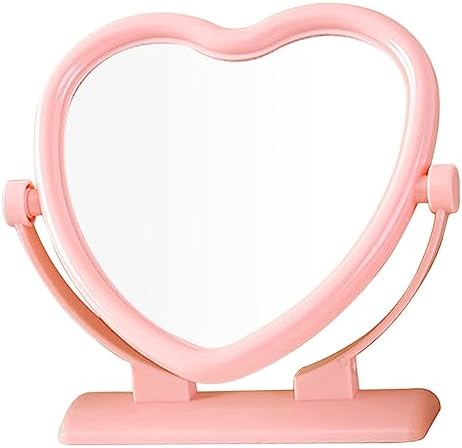BESTYASH Heart Shaped Double Sided Makeup Mirror with Sturdy Base