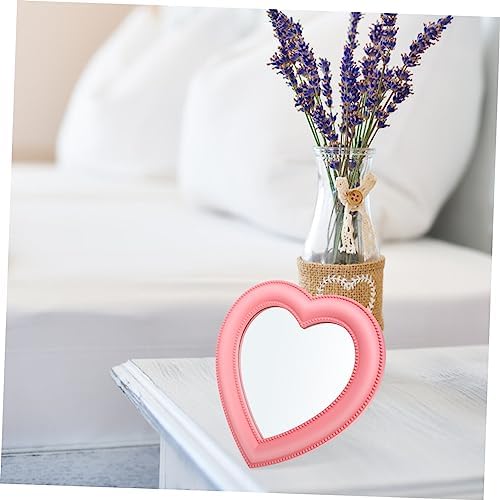 FRCOLOR Heart Shape Dresser Mirror Dual Use 1
