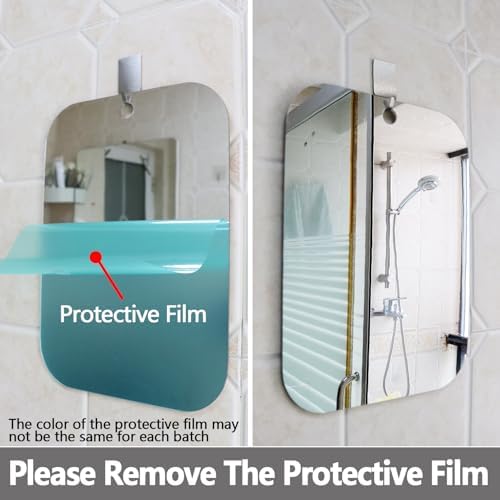 JKNEIWA 11x8 Inch Frameless Shower Mirror for Shaving and Makeup
