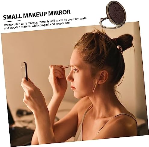 Didiseaon Foldable Makeup Mirror with Antique Wood Design