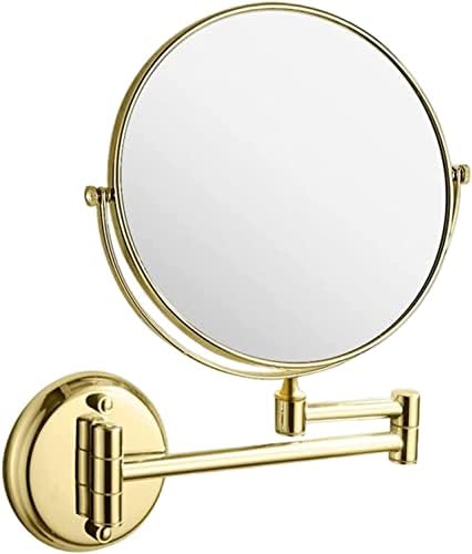 360 Rotating Gold Brass Makeup Mirror Wall Mount