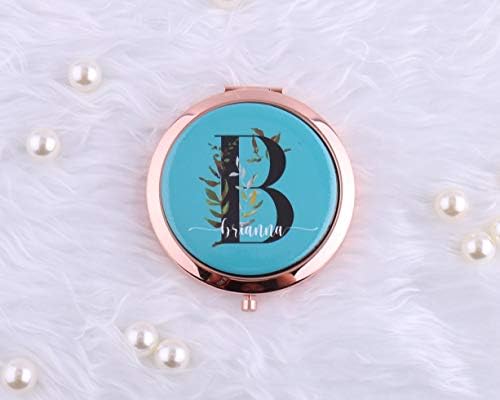 Personalized Hot Pink Compact Mirror with Name and Initial
