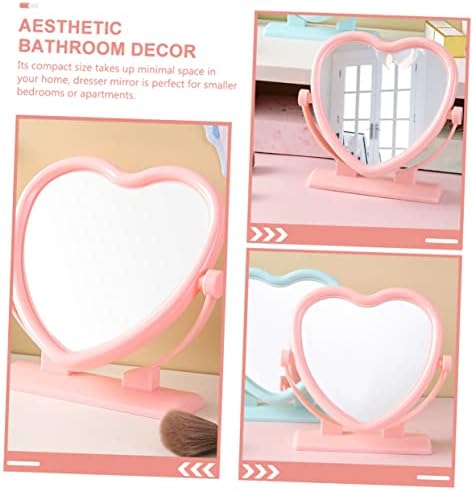 Heart Shaped Double Sided Vanity Mirror Compact Tabletop