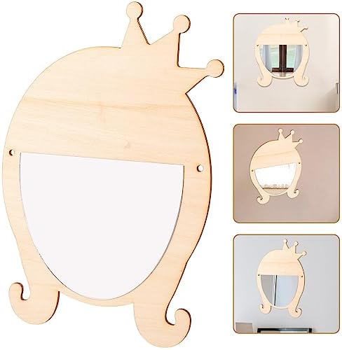Cute Cartoon Wooden Makeup Mirror for Home and Beauty Use