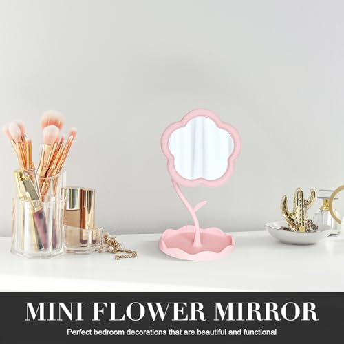Elegant Pink Vanity Mirror with Flower Design