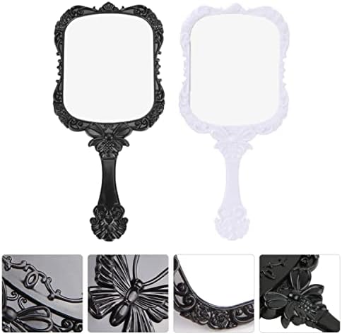 VINTORKY 2Pcs Handle Beauty Mirror Portable Travel