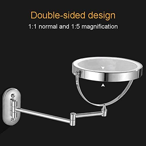 GALSOR 8-inch Double-Sided LED Makeup Mirror with Touch Switch