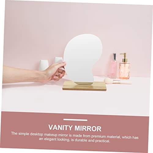 VINTORKY Frameless Wooden Stand Makeup Mirror 1
