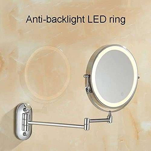 GALSOR 8-inch Double-Sided LED Makeup Mirror with Touch Switch