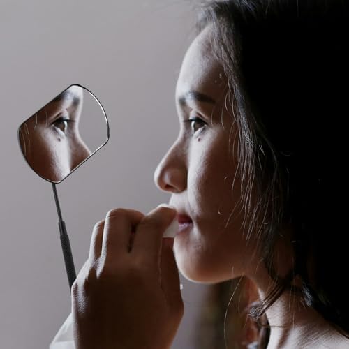 BESTYASH Stainless Steel Eyelash Mirror with Handheld Design