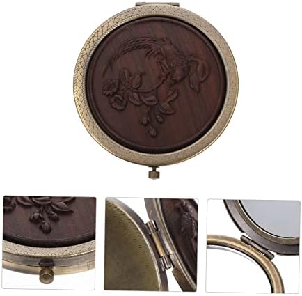 Didiseaon Foldable Makeup Mirror with Antique Wood Design
